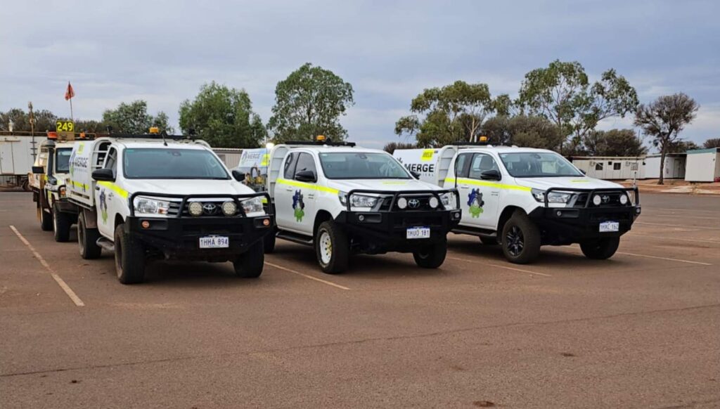Fleet of Merge Mechanical service vehicles ready to deliver mechanical services across WA